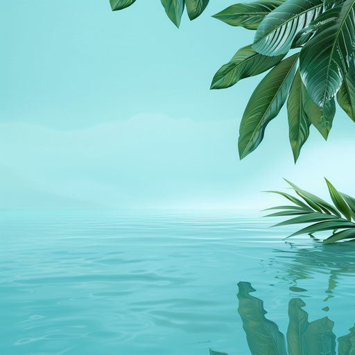 Realistic July clipart on serene aqua background