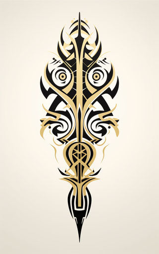 Tribal tattoo in gothic symmetrical abstraction style