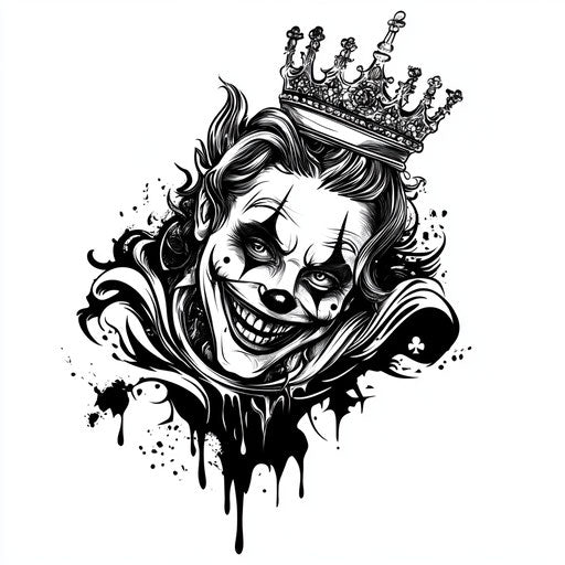 Flat tattoo sketch for joker card tattoo design