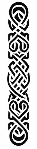 Black and white tribal pattern on white background, celtic style