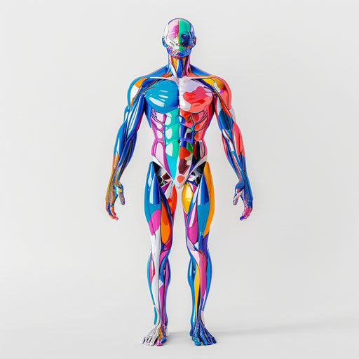 Photo-realistic human body clipart on flat white background