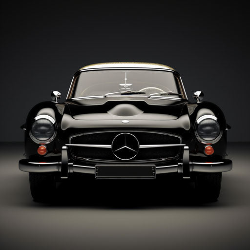 Front view of a classic Mercedes-Benz