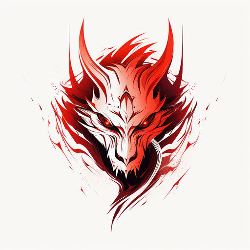 Tattoo designs dragon face red tribal minimalist style