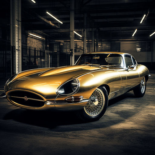 Golden jaguar car