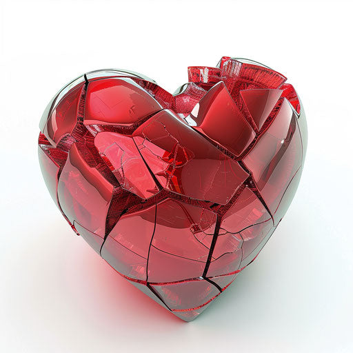 Broken heart illustration isolated on white background