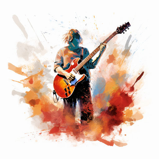 Rock illustration in the style of Impressionistic Art