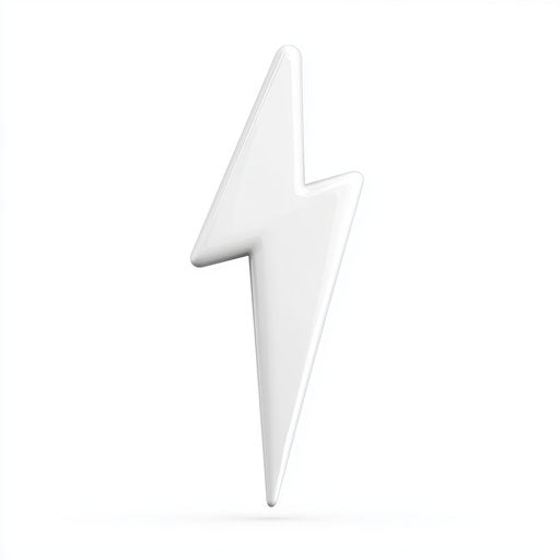 3D lightning bolt on flat white background