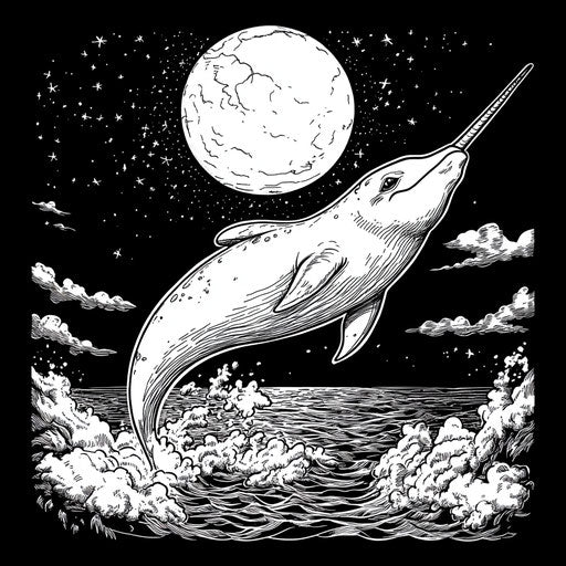 Relaxing Narwhal Coloring Page Coloring Sheets for Therapy