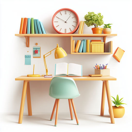 3D homework in photo realistic style with a flat white background, isolated clipart