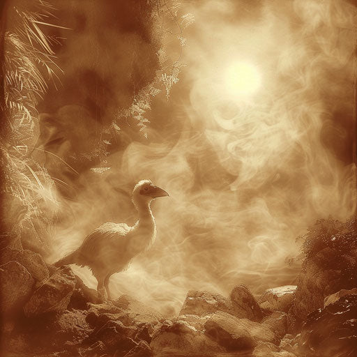 Dodo bird in an ethereal sepia scene