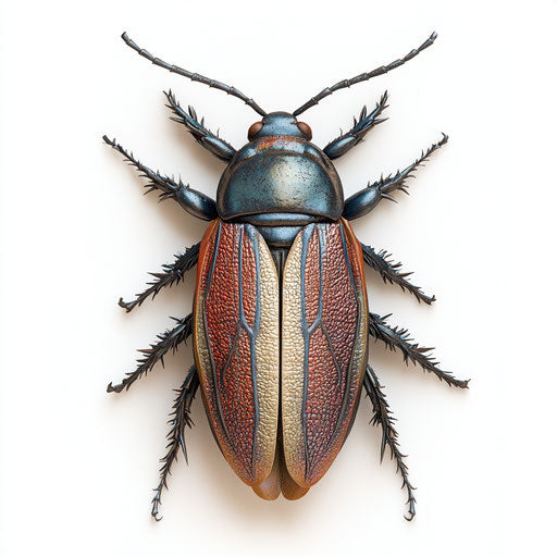 3D Cockroach on Flat White Background, Isolated Clipart
