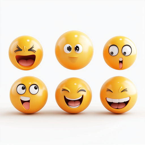 3D emoji with photorealistic style on flat white background