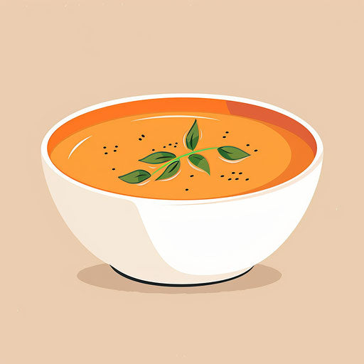 Soup clipart with vintage filter and delicate lines