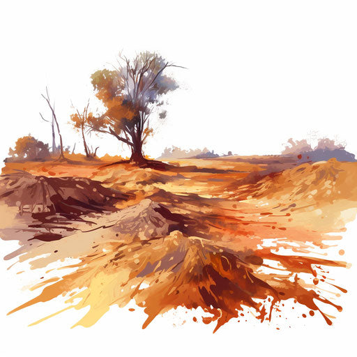 Illustration of dirt in the style of Impressionistic Art