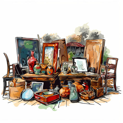 Garage Sale in the Style of Impressionistic Art