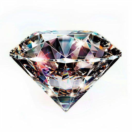 Diamond clipart in a photo realistic style on flat white background