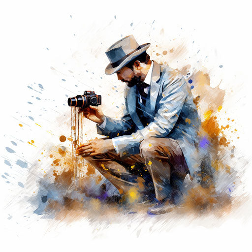 Photography clipart in the style of Impressionistic Art, on white background