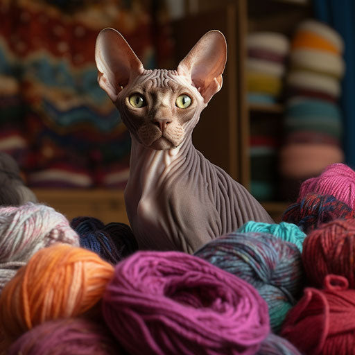 Cornish rex playing with yarn