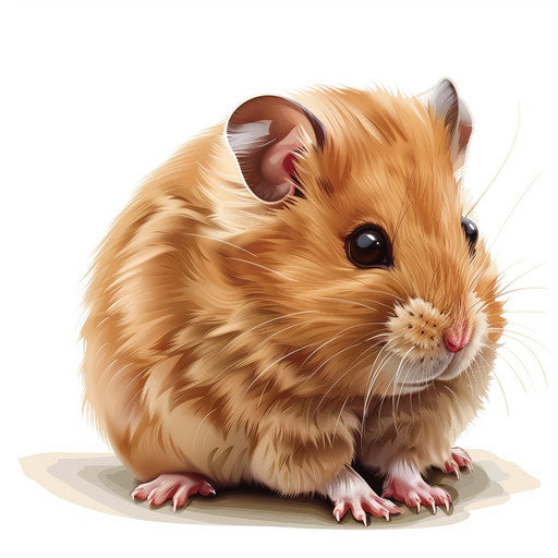Realistic style hamster clipart with flat white background