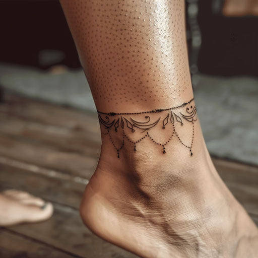 Minimalist ankle bracelet tattoo sketch