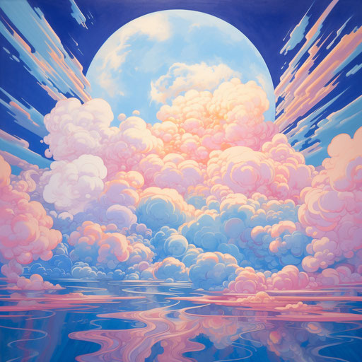 Pink and blue hues in sunlight