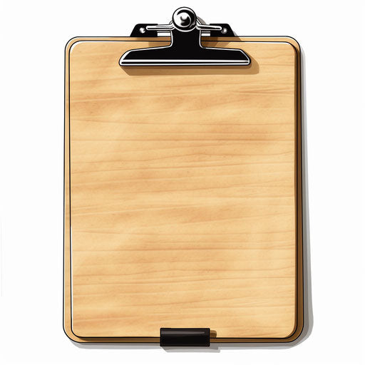Minimalist illustration of a clipboard clipart on white background