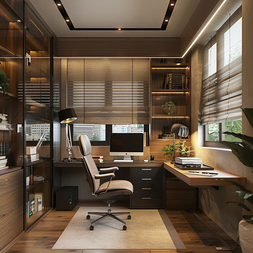 Balanced and harmonious home office with feng shui principles