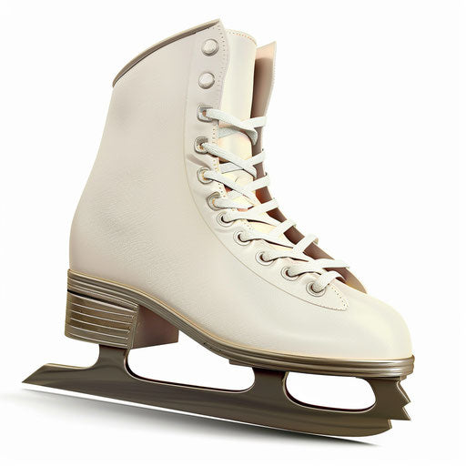 Realistic ice skate clipart on flat white background