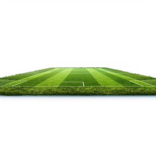 Minimalist soccer field on white background