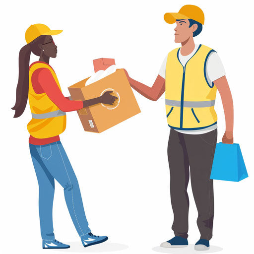 Realistic volunteer clipart on a minimalist white background