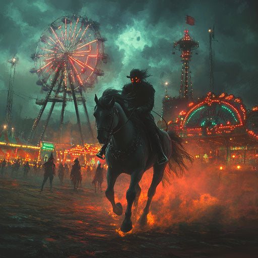 Headless rider in haunted carnival