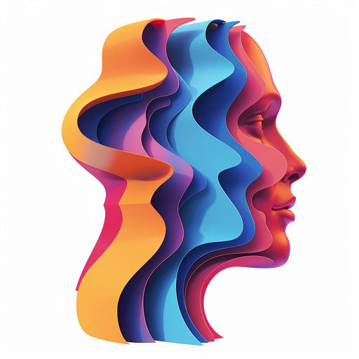 Realistic psychology illustration on flat white background