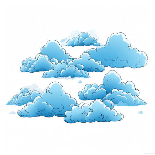 Minimalist clouds illustration on white background
