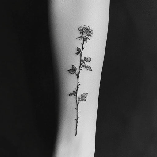 Simple flower tattoos with a single blooming rose