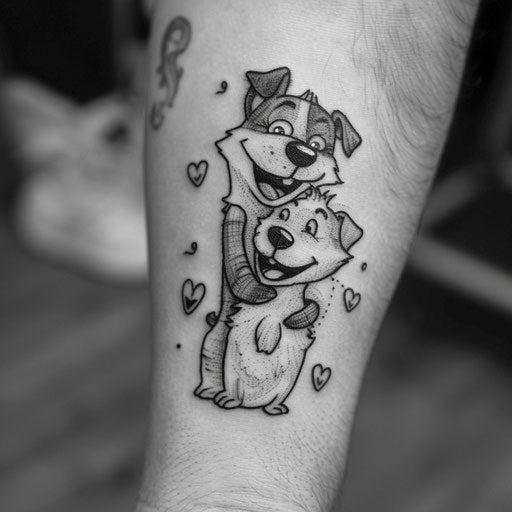 Friendship tattoos inspired by Steve Sack with uplifting and humorous animals