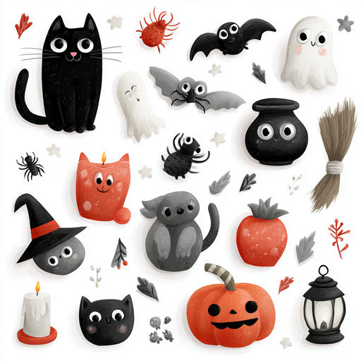Cute and Spooky Halloween Clip Art Elements