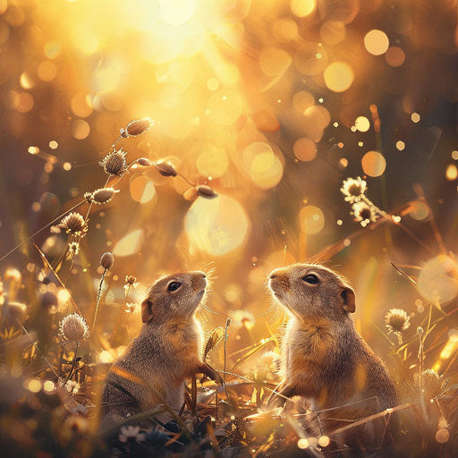 Prairie dogs in a magical prairie