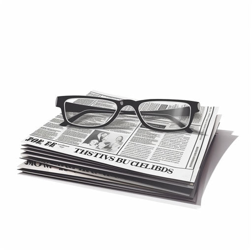 Minimalist newspaper clipart on white background