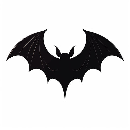 Minimalist style clip art bat on white background