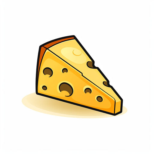 Cheese clipart in Minimalist style, on white background