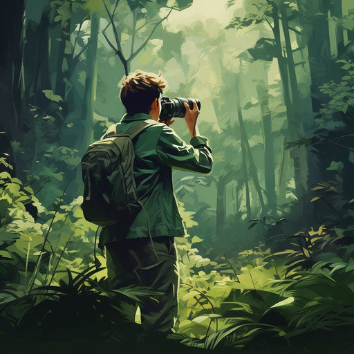 Enthusiastic photographer capturing nature's beauty