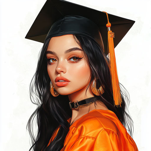 3D graduation cap on flat white background, isolated clipart