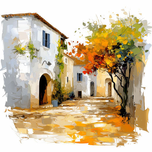 Corner clipart in the style of Impressionistic Art on white background