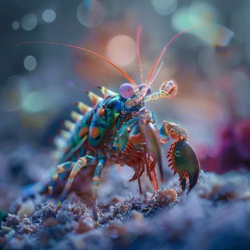 Mantis shrimp with its young, tender and warm, in the style of Ashraful Arefin