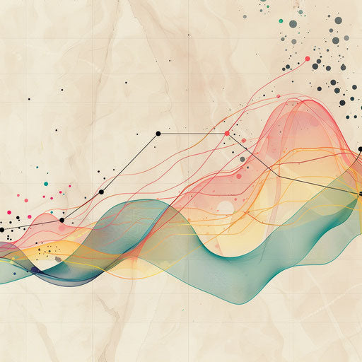 Photo realistic style clipart graph on flat random background