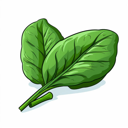Minimalist style spinach illustration, on white background
