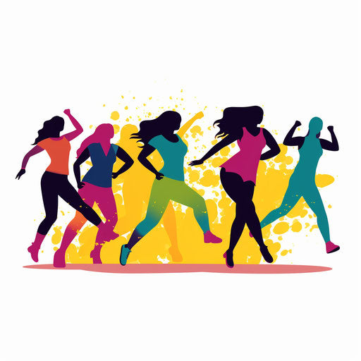 Minimalist style zumba clipart, on white background
