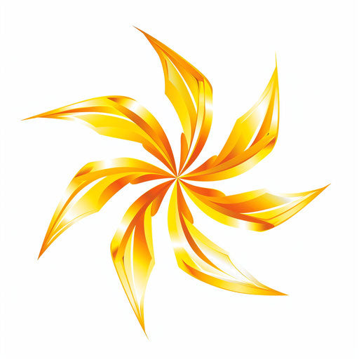 Golden star on white background, Stephen Ormandy style, swirling vortexes