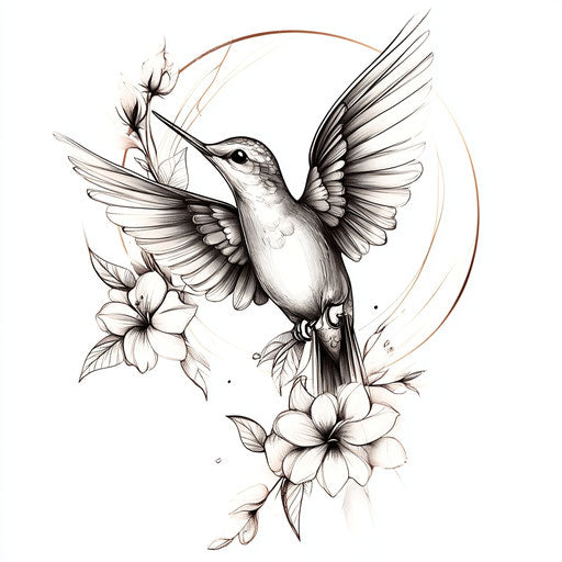 Beautiful mama tattoo with hummingbird and floral accents