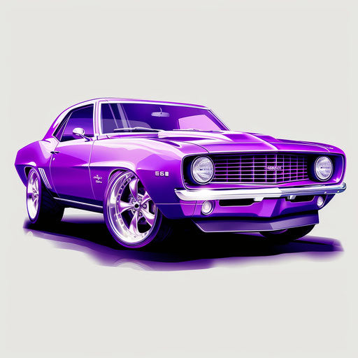 Bright purple classic car Chevrolet Camaro